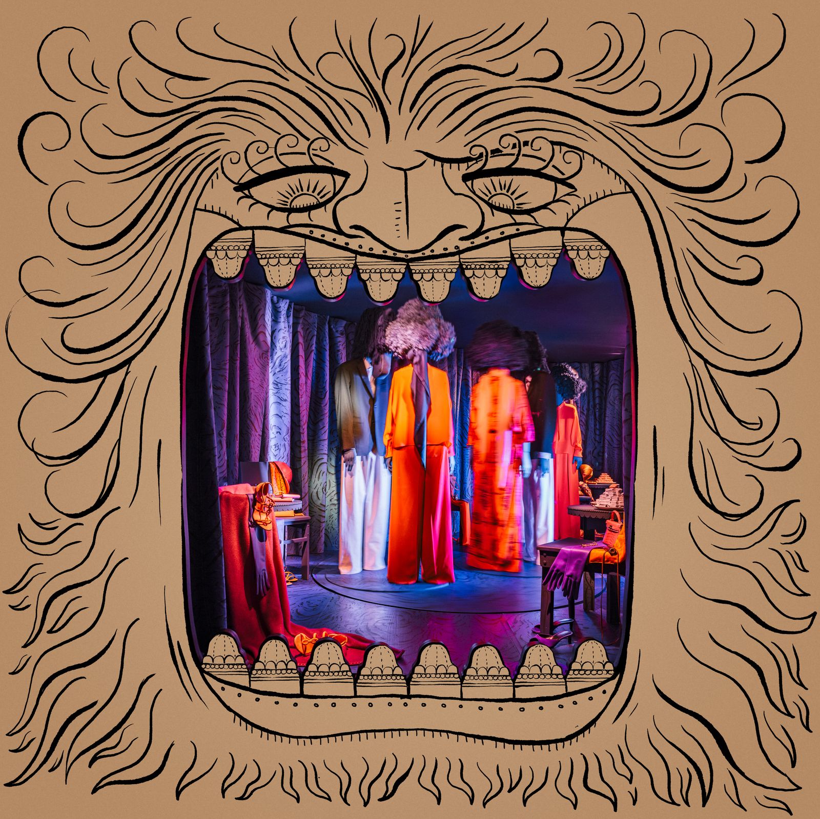Vitrine Le Pompon, scène de théâtre miniature